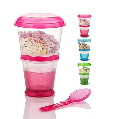 travel cereal and milk container with spoon